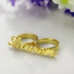 Embrace Your Story – Two-Finger Name Ring in Radiant 18k Gold – For Those Who Dare to Be Unique - Image 2