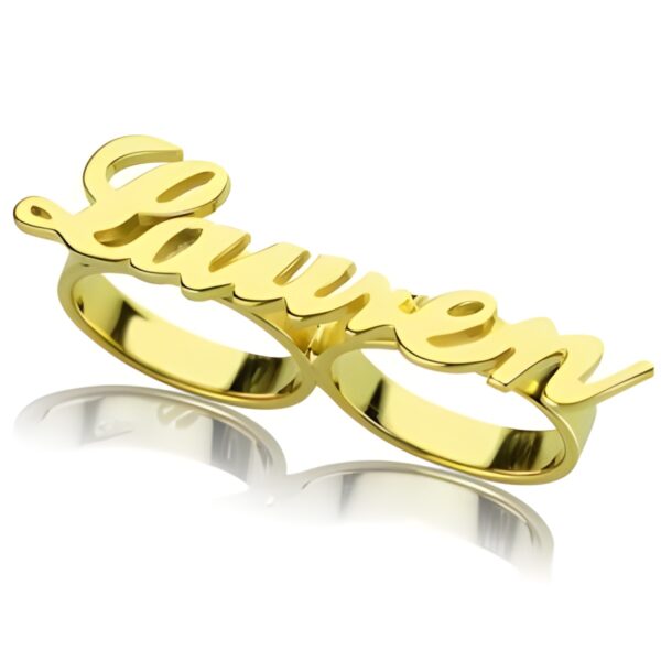 Two-finger name ring embracing your unique story
