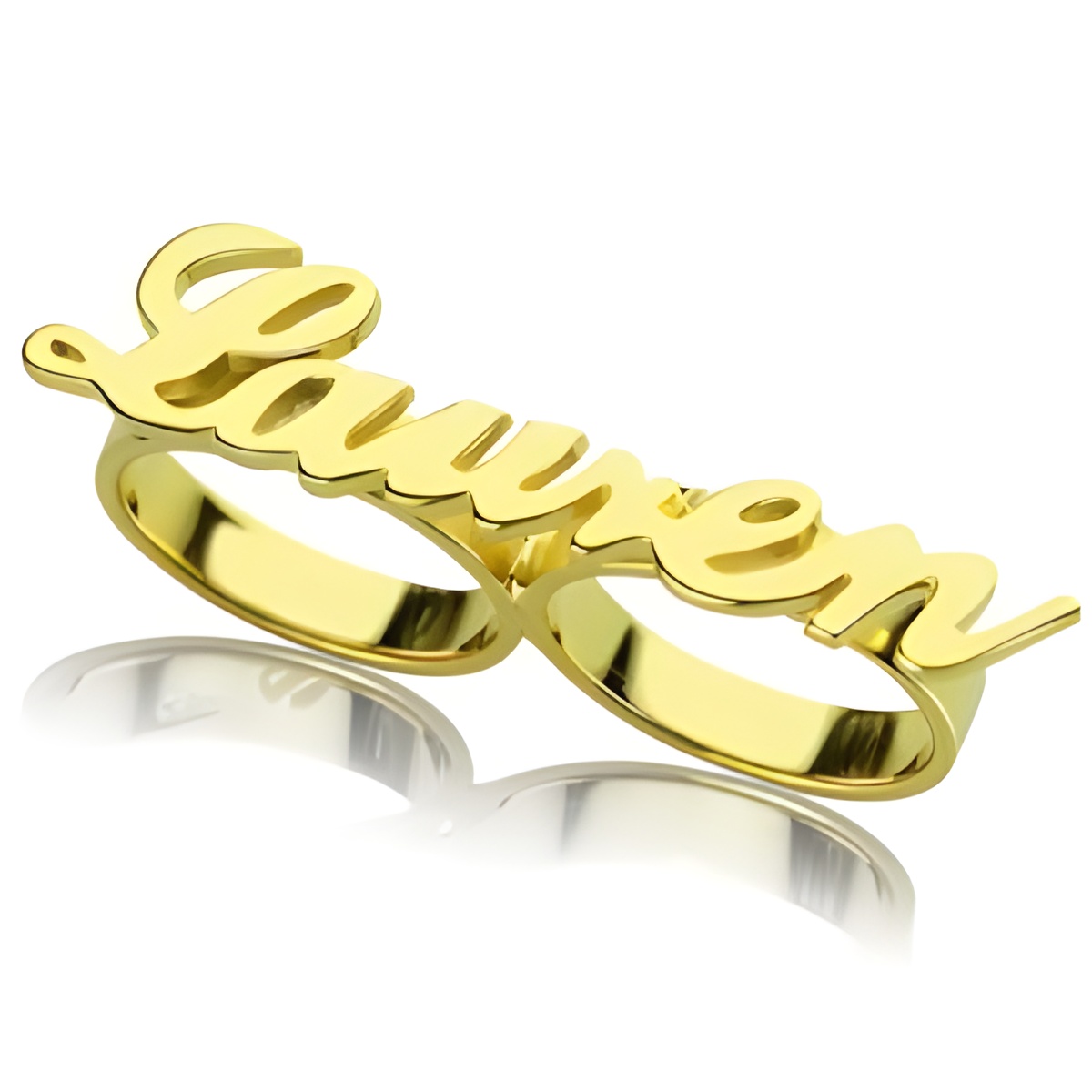 Two-finger name ring embracing your unique story