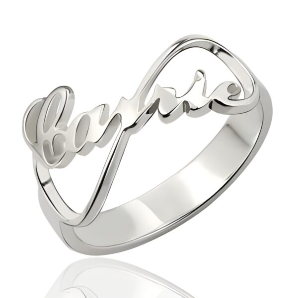 Infinity nameplate ring gift for eternal bonds