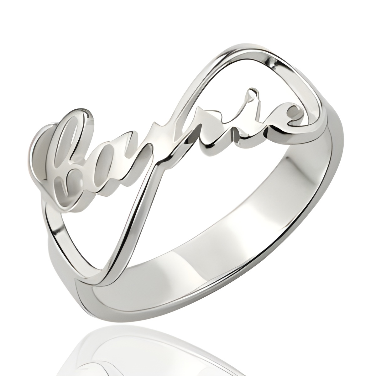 Infinity nameplate ring gift for eternal bonds