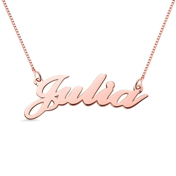 rose gold name necklace for her