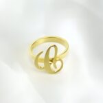 Embrace Your Unique Story – Initial Letter Ring in Radiant 18k Gold – A Timeless Treasure for Her - Image 4