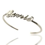 Personalized name bangle gift in sterling silver