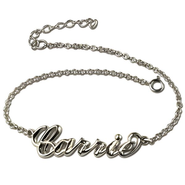 Personalized name bracelet for her in sterling silver