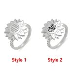 Embrace Nature’s Grace – Engraved Sunflower Ring in Sterling Silver – A Cherished Keepsake for Her - Image 2