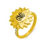 Embrace Nature’s Grace – Engraved Sunflower Ring in Sterling Silver – A Cherished Keepsake for Her - Image 8
