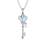 Gemstone key necklace for her, a symbol of love
