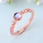 Embrace Radiance – Adjustable Gemstone Halo Ring – A Treasure for Cherished Moments - Image 2