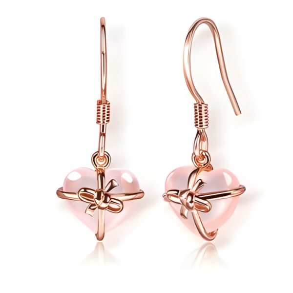 Heart-shaped gemstone earrings gift for her