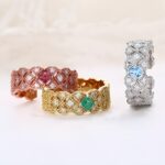Embrace Timeless Love – Vintage Eternity Band with Gemstones – A Cherished Wedding Promise - Image 2