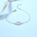 Embrace Protection and Elegance – Sterling Silver Gemstone Evil Eye Bracelet – For Cherished Loved Ones - Image 3