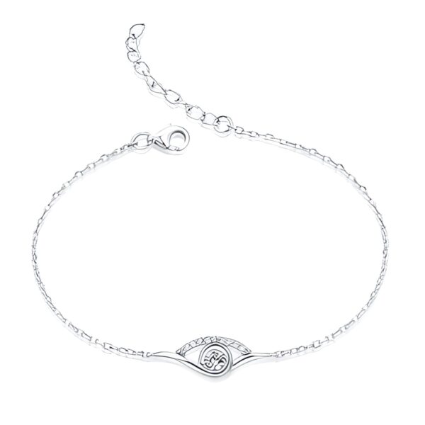 Sterling Silver Gemstone Evil Eye Bracelet for protection