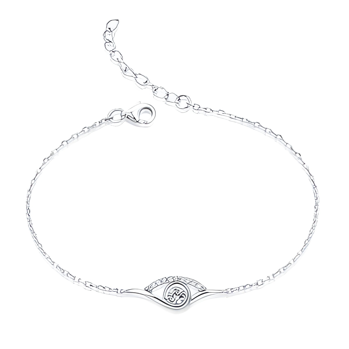 Sterling Silver Gemstone Evil Eye Bracelet for protection