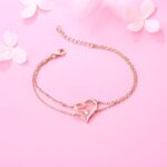Embrace Eternal Bonds – Double Heart Birthstone Bracelet – For Cherished Moments Together - Image 2