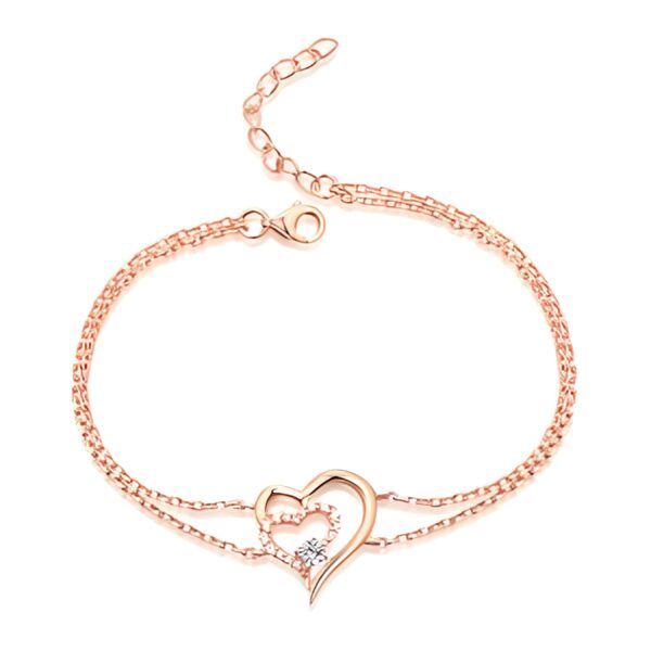 Double heart birthstone bracelet for cherished moments