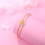 Embrace Life’s Flow – Gold Whirlpool Birthstone Bracelet – For Her Moments of Grace - Image 2