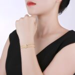 Embrace Life’s Flow – Gold Whirlpool Birthstone Bracelet – For Her Moments of Grace - Image 4