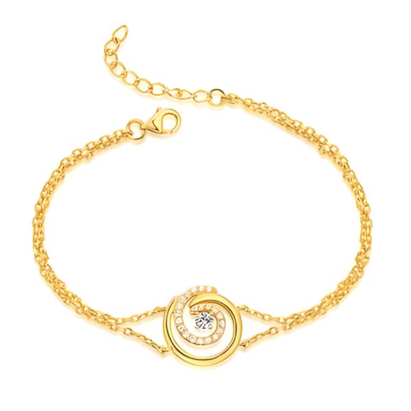 Gold Whirlpool Birthstone Bracelet for her moments of grace