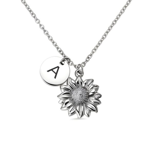 Personalized sunflower necklace for hope and love