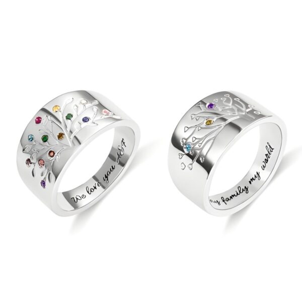 Custom birthstone tree ring for family legacy