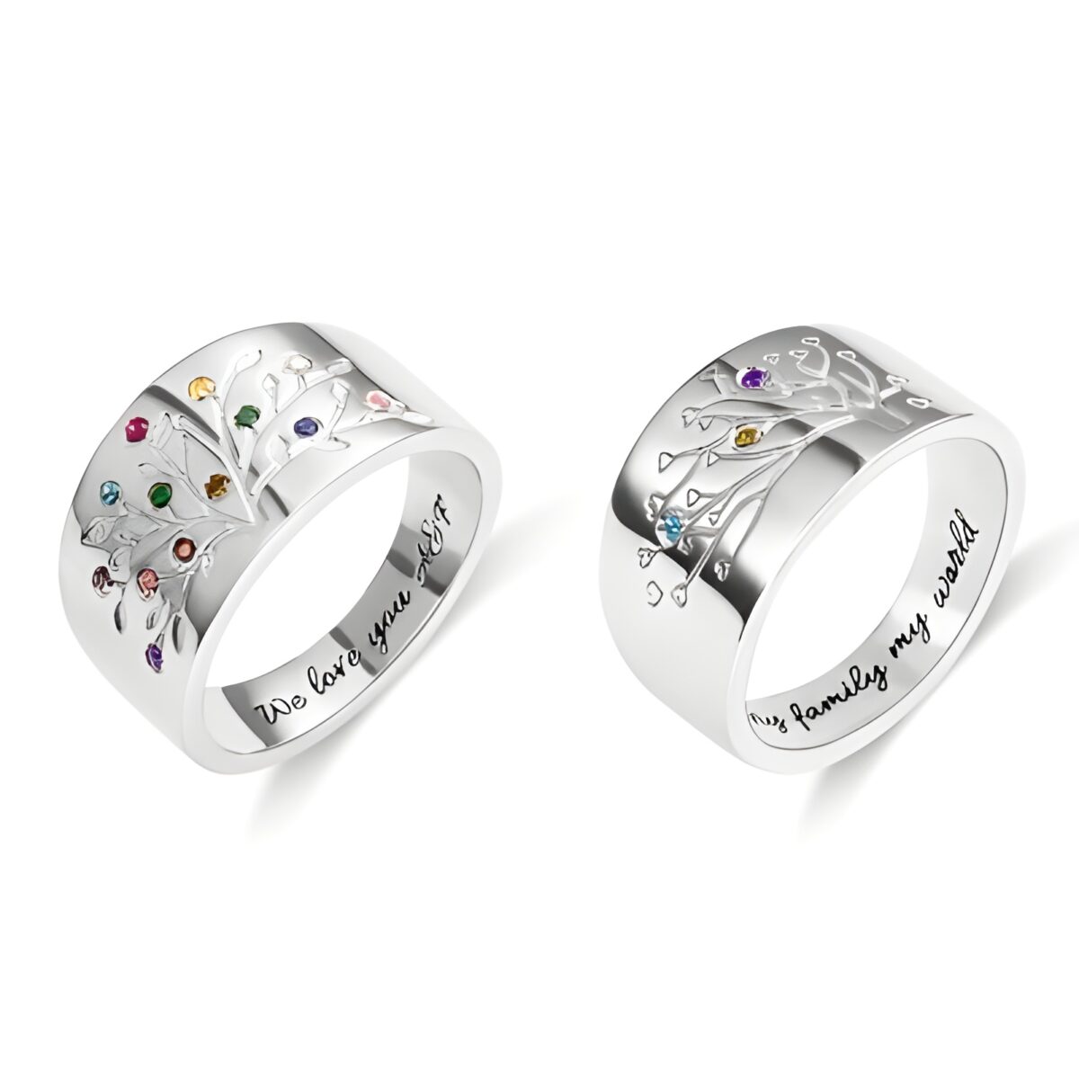 Custom birthstone tree ring for family legacy