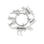 Celebrate Dad's Roar – Custom Dinosaur Keychain Keepsake for Fathers and Grandfathers - Image 2
