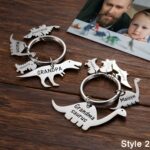 Celebrate Dad's Roar – Custom Dinosaur Keychain Keepsake for Fathers and Grandfathers - Image 4