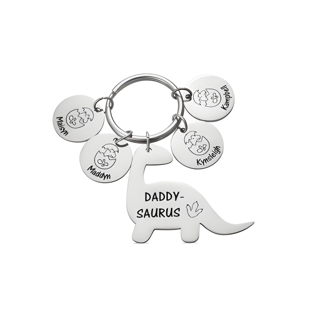 Custom dinosaur keychain for dads and grandfathers