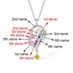Embrace Eternal Bonds – Double Heart Necklace with Custom Birthstones & Names – A Mother's Timeless Treasure - Image 11