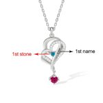 Embrace Eternal Bonds – Double Heart Necklace with Custom Birthstones & Names – A Mother's Timeless Treasure - Image 6