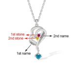 Embrace Eternal Bonds – Double Heart Necklace with Custom Birthstones & Names – A Mother's Timeless Treasure - Image 7