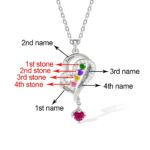 Embrace Eternal Bonds – Double Heart Necklace with Custom Birthstones & Names – A Mother's Timeless Treasure - Image 9