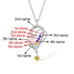 Embrace Eternal Bonds – Double Heart Necklace with Custom Birthstones & Names – A Mother's Timeless Treasure - Image 10
