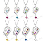 Personalized double heart necklace for mothers