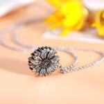 Embrace Silent Love – Sunflower Locket Necklace with Hidden Message – A Treasure for Your Sunshine - Image 3