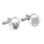 Custom pet portrait cufflinks for cherished memories