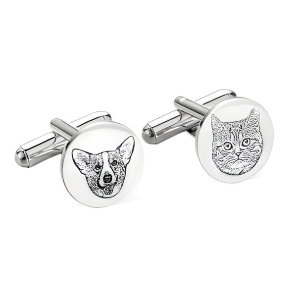 Custom pet portrait cufflinks for cherished memories
