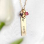 Embrace Your Story – Birth Flower Necklace with Name and Birthstone – A Cherished Treasure for Mom and Grandma - Image 3