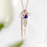 Embrace Your Story – Birth Flower Necklace with Name and Birthstone – A Cherished Treasure for Mom and Grandma - Image 4
