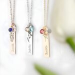 Embrace Your Story – Birth Flower Necklace with Name and Birthstone – A Cherished Treasure for Mom and Grandma - Image 5