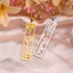 Embrace Your Story – Birth Flower Name Necklace – A Cherished Keepsake for Her Special Day - Image 4