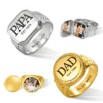 Custom photo engraved signet ring for cherished memories