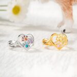 Carry Their Love Forever – Sterling Silver Paw Birthstone Ring – For Cherished Pet Moms & Lovers - Image 2