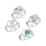 Personalized paw birthstone ring for pet lovers