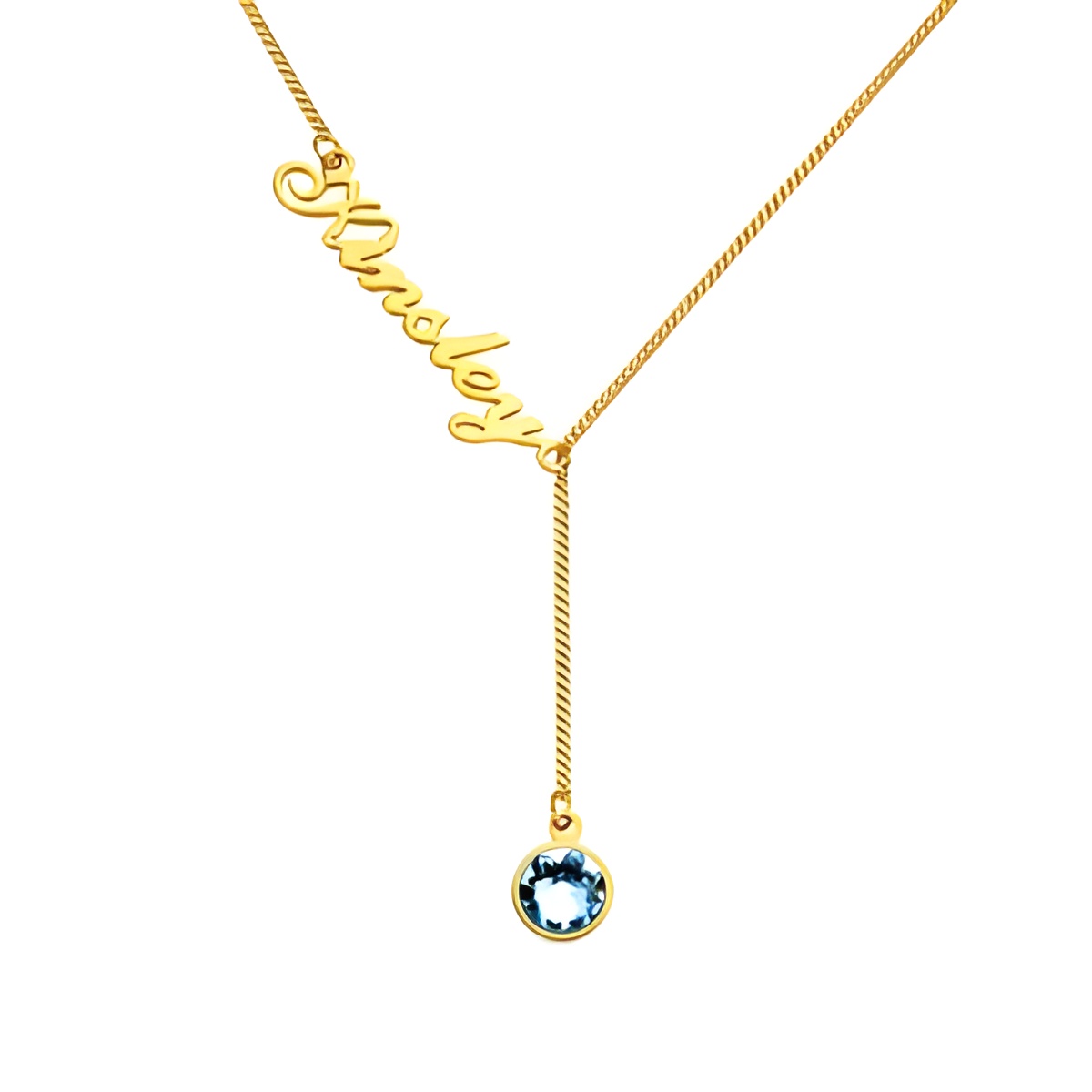 Birthstone name necklace embracing your unique story