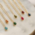 Embrace Every Moment – Custom Teardrop Birthstone Necklace – A Timeless Treasure for Her - Image 2