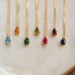 Embrace Every Moment – Custom Teardrop Birthstone Necklace – A Timeless Treasure for Her - Image 3