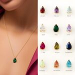 Custom teardrop birthstone necklace for meaningful moments