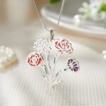 Embrace Family Blooms – Custom Birth Flower Bouquet Necklace – A Cherished Treasure for Mom and Grandma - Image 4